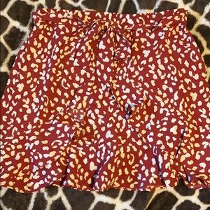 Red animal print skirt
